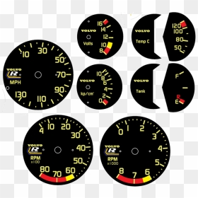 Logos On Speedo And Tach, Volvo On Small Gauges - Circle, HD Png Download - speedo png