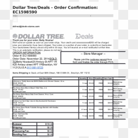 Document, HD Png Download - dollar tree png