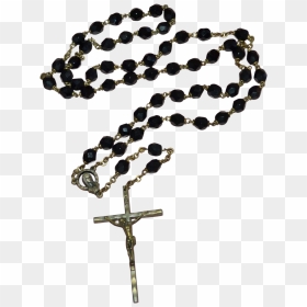 Rosary Necklace Png - Catholic Black Rosary Beads, Transparent Png - rosary clipart png