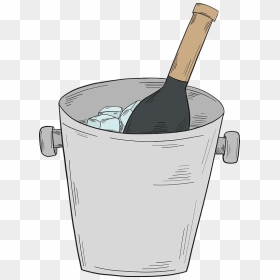 Bottle Of Wine In An Ice Bucket Clipart, HD Png Download - ice bucket png