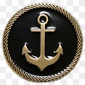 Anchor Badge Gold Enamel Pin - Emblem, HD Png Download - gold anchor png