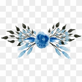 Blue Floral Download Png Image - Blue Watercolor Flower Png, Transparent Png - blue feather png