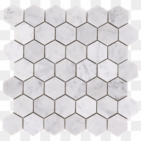 Carrara Bianco Marble Mosaic Tile, HD Png Download - hexagon texture png