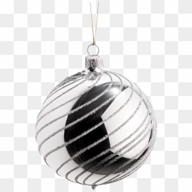 Glass Bauble Silver With Silver Spirals, 8 Cm - Boule De Noel Argenté, HD Png Download - silver christmas ornament png