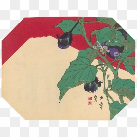 Aubergineplant En De Berg Fuji, HD Png Download - japanese tree png