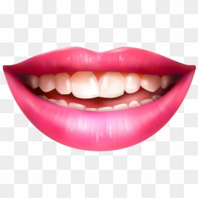 Smiling Lips Transparent Background, HD Png Download - pink lipstick png