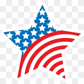 Transparent Wavy Piano Keys Clipart - Clip Art American Flag Star, HD Png Download - american star png