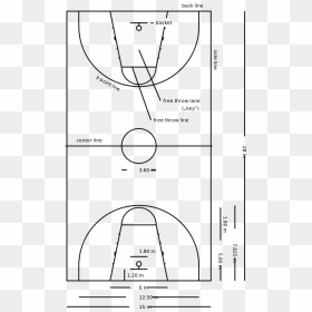 Basketball Court Dimensions, HD Png Download - basketball court lines png