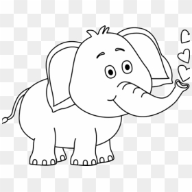 Black And White Elephant Pictures - Clipart Black And White Elephant, HD Png Download - white elephant png