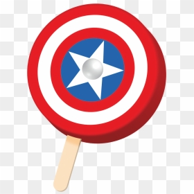 Captain America Shield Popsicle, HD Png Download - captain america symbol png
