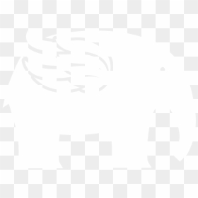 Small White Elephant - Johns Hopkins Logo White, HD Png Download - white elephant png