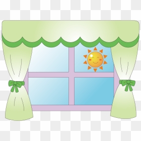 Svg Freeuse Download Window Curtain Adobe Transprent - Cartoon Window With Curtain Png, Transparent Png - window curtains png