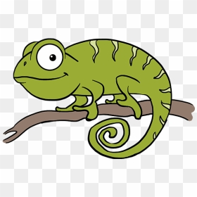 How To Draw Chameleon - Draw A Chameleon Step By Step, HD Png Download - lizard tongue png