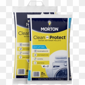 Morton® Clean And Protect™ 40lb Bag - Morton Clean And Protect Water Softener Pellets, HD Png Download - morton salt png