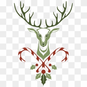 Deer Wall Decal Christmas Sticker - Frames Merry Christmas Png, Transparent Png - christmas deer png