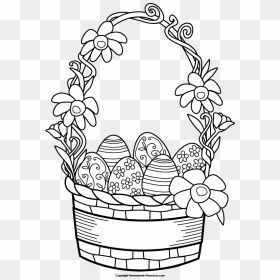 Fun And Free Clipart - Basket Easter Bunny Drawing, HD Png Download - easter egg basket png