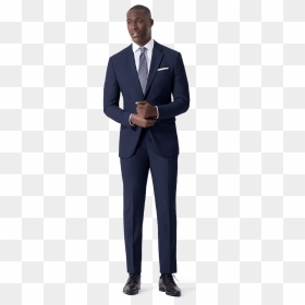 Blue 100% Wool Wide Lapel Suit With Handkerchief"  	 - Costume Homme Sur Mesure, HD Png Download - business suit png