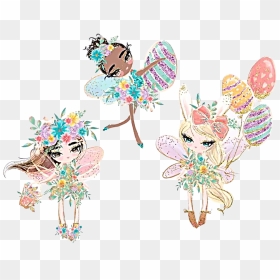 #watercolor #fairies #fairy #easter #eggs #basket #balloons - Fairy Png Transparent Watercolor, Png Download - easter egg basket png