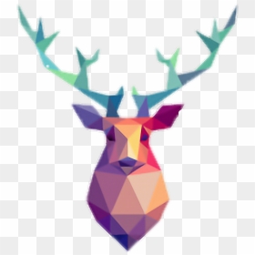 #geometric #deer #christmas - Geometric Deer Transparent, HD Png Download - christmas deer png