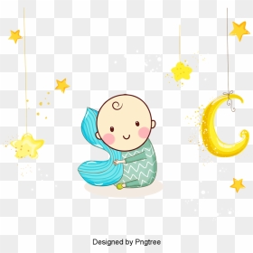 Vector Cute Baby, Cute Clipart, Baby Clipart, Cute - Adesivo De Estrela E Lua, HD Png Download - cute baby png
