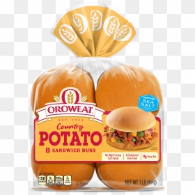 Potato Roll Hamburger Bun, HD Png Download - hamburger bun png