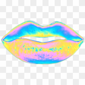 #lips #holographic  #dinaaaaaah  #freetoedit - Illustration, HD Png Download - kissing lips png