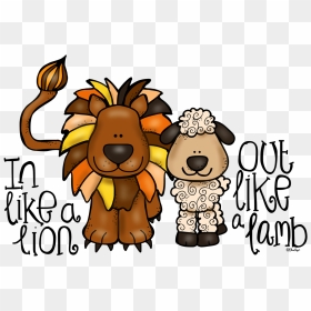 Lamb And Lion Clipart - Like A Lion Out Like A Lamb Coloring Page, HD Png Download - lamb clipart png