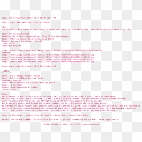 Nfo De La Release Rogue, HD Png Download - rogue one png