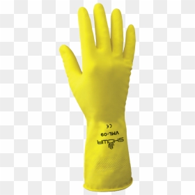 Showa Value Master Flock Lined Natural Rubber Gloves - Yellow Rubber Gloves Png, Transparent Png - rubber gloves png