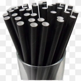Classic Plain Black Straws - Black Paper Straws 8mm, HD Png Download - drinking straw png