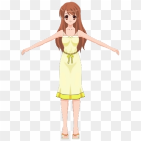 Cute Anime Girl Pose Pictures And Cliparts, Download - Anime Girl T Pose, HD Png Download - anime girl sitting png