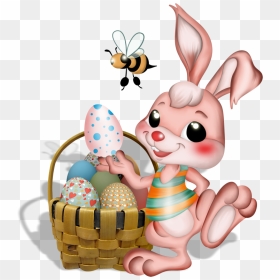 Egg Easter Bunny Bee Png Download Free Clipart - Easter Bunny Bee, Transparent Png - easter egg basket png