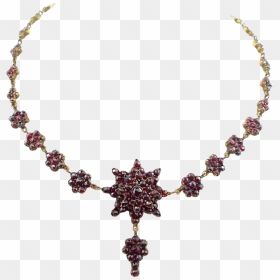 Antique Victorian Era Cut Garnets Necklace Circa - Victorian Era Necklaces, HD Png Download - 8bit heart png
