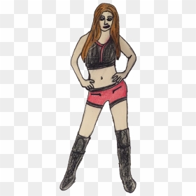 Wrestler Drawing Muscle - Drawing, HD Png Download - paige wwe png
