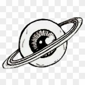 Eye Space Planet Black White Drawing Clipart Trendy - Planet Drawing Black And White, HD Png Download - snake eyes png