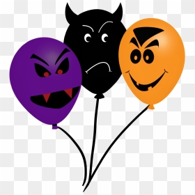 Bunch Of Balloons For Halloween - Cartoon, HD Png Download - orange balloons png
