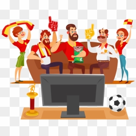 Host A Fifa World Cup Watching Session With Your Friends - Familia Viendo Futbol Animada, HD Png Download - movie vector png