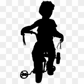 K#on Bike Silhouette 6 - Silhouette, HD Png Download - kid silhouette png