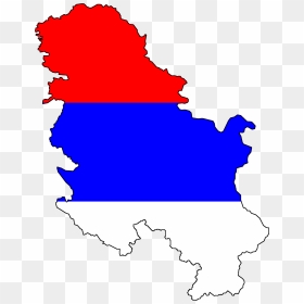 Serbia Without Kosovo - Serbia And Montenegro Flag Map, HD Png Download - blue flag png