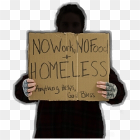 Girl, HD Png Download - cardboard sign png