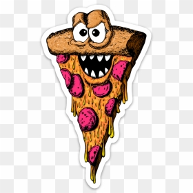 Image Of Pizza Monster Sticker - Пицца Монстр, HD Png Download - cartoon pizza png