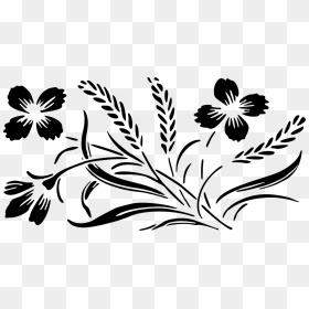 Monochrome - Wedding Flowers Clipart, HD Png Download - white flower clipart png