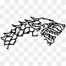 Grid Black And White Pixel Art, HD Png Download - house stark png