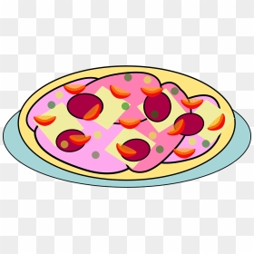 Food, Pizza, Cheese, Plate, Pepperoni, Cartoon, Italian - Animasi Makanan Png, Transparent Png - cartoon pizza png
