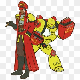 40k Commissar Fuklaw Art, HD Png Download - angery png