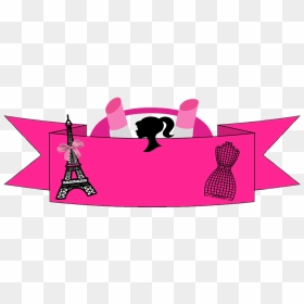 #ribbon #barbie #france #paris #eiffeltower #dress, HD Png Download - barbie silhouette png