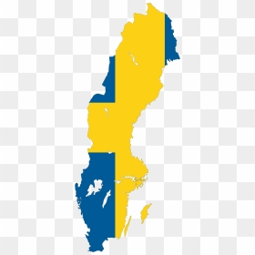 Sweden Flag Map Large Map - Swedish Flag On Country, HD Png Download - blue flag png