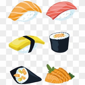 Sushi Japanese Cuisine Sashimi Salmon - Clipart Sushi Png, Transparent Png - sushi clipart png