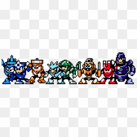 Mega Man Pixel Robot Masters, HD Png Download - mega man logo png
