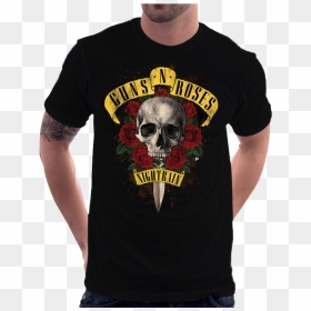 Camiseta Guns N Roses Logo Classico Camisa Nightrain - Logo Gun N Roses, HD Png Download - guns n roses logo png